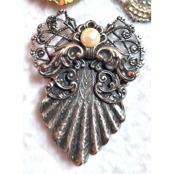Vtg Jane Davis Angels Brooch 3 Pc Lot Angels of Love Collection 1990s Faux Pearl - Picture 6 of 7
